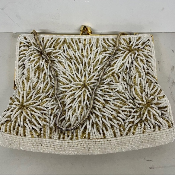 Beautiful Vintage Beaded Purse Hand Made In France 1960's - Picture 2 of 9